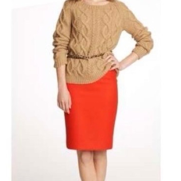 NWT - J. Crew No. 2 Pencil skirt 100% wool tomato red - Picture 1 of 9